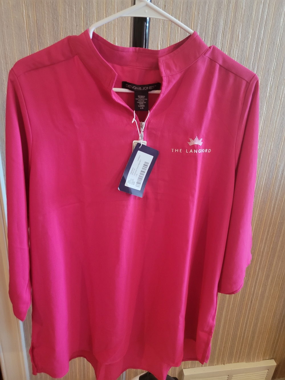 Devon & Jones The Langford Women's Hot Pink Tunic NWT Large